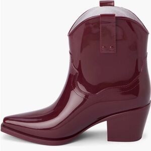 Beach by Matisse Oakley Western Booties Maroon Glossy Patent NWT